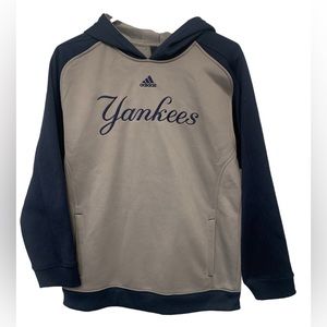 Kids Yankees Baseball Hoodie Adidas Size Large 14/16 Logo MLB Navy & Grey